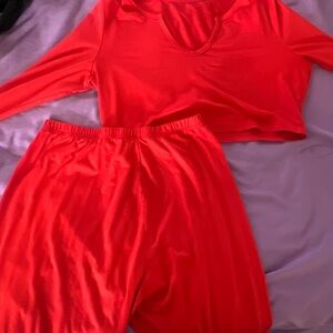 Vibrant Red Women's Sleepwear Set